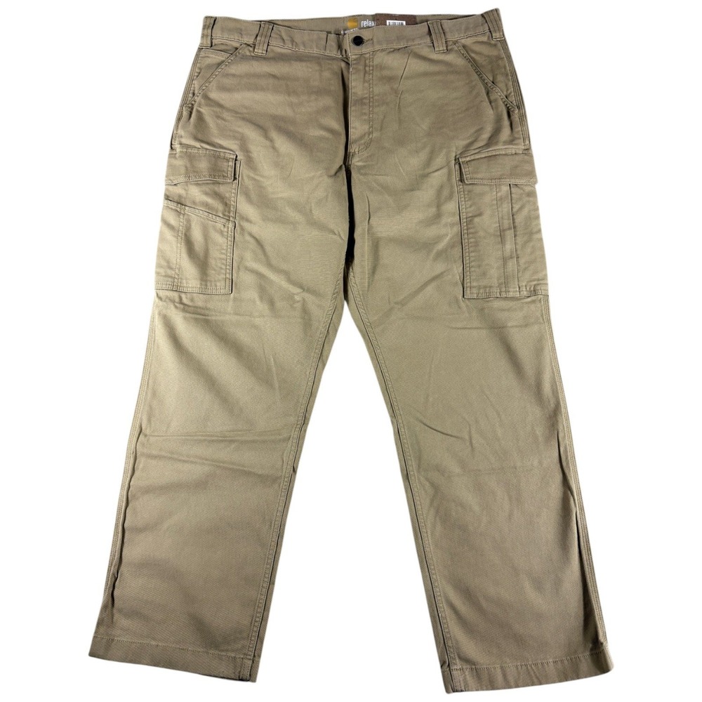 NWT Carhartt Cargo Pants Mens 40x30 Tan Relaxed Fit Workwear Durable Stretch